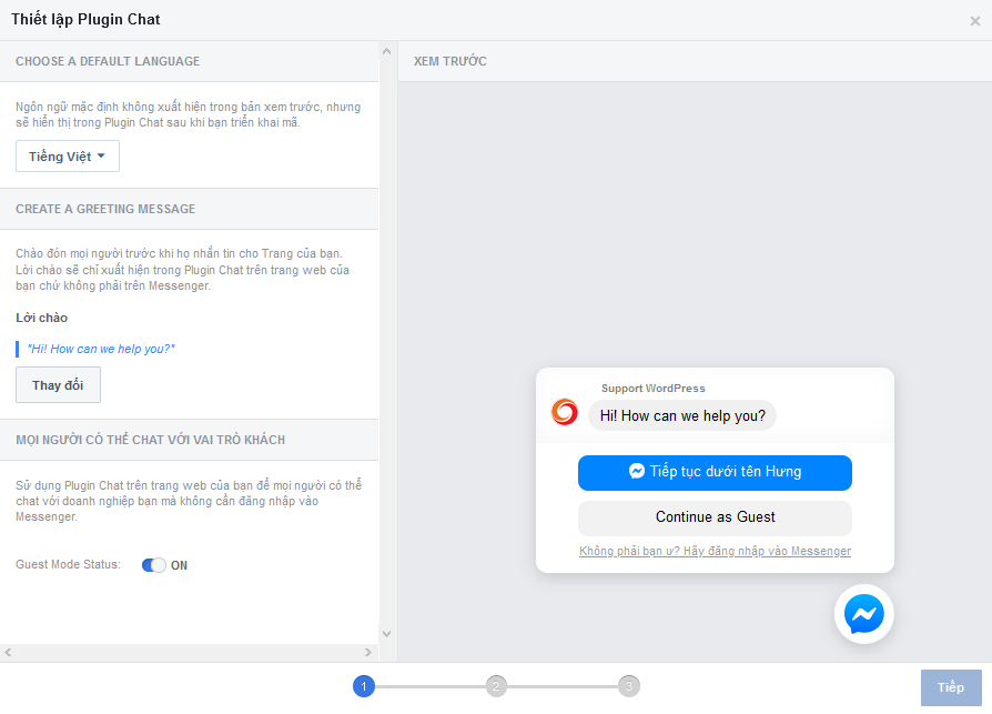 Cách tích hợp Facebook Messenger chat vào WordPress