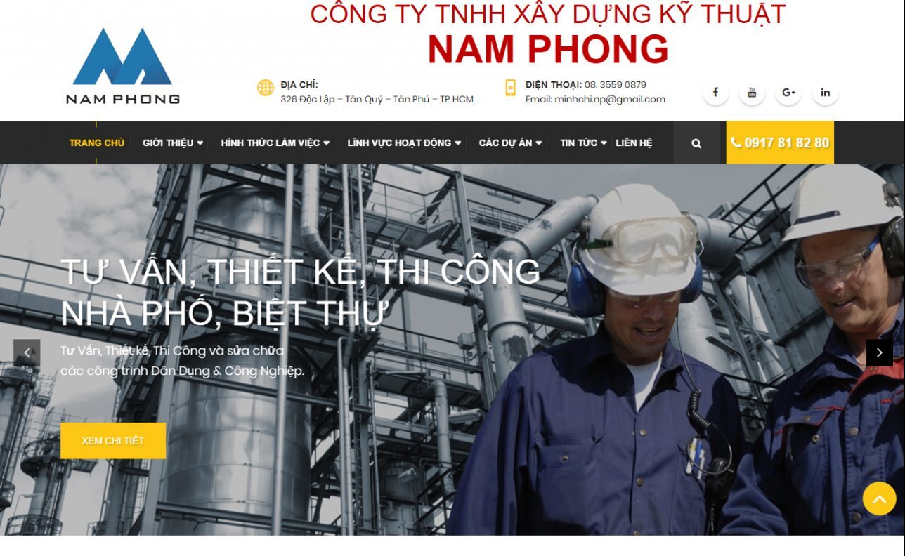 Thiết Kế Website Công ty Xây Dựng